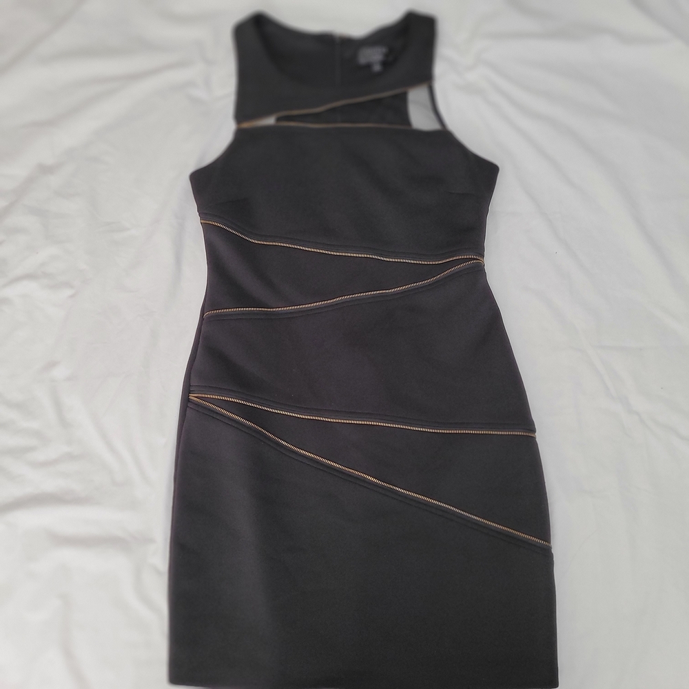 Guess Black 6 Mini Dress with Gold Accents